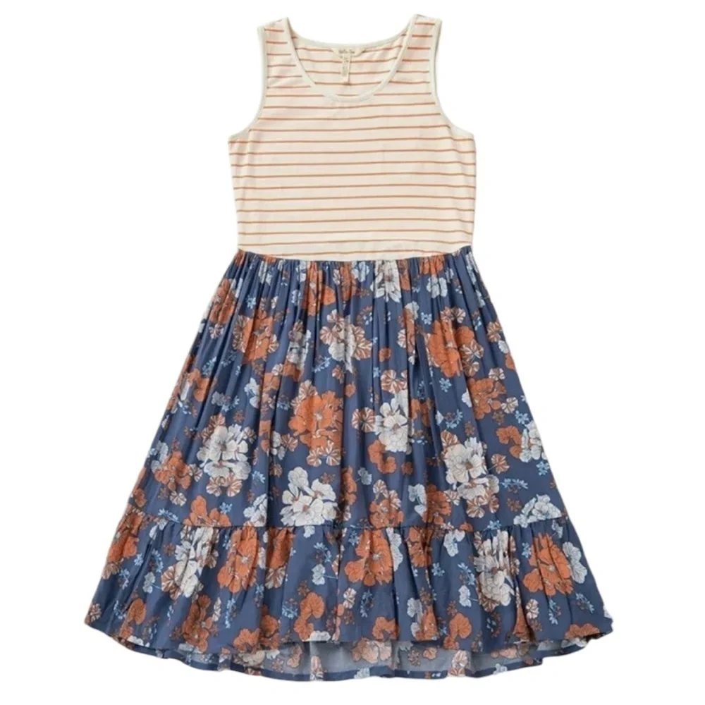 Matilda Jane Just Roll With It Sleeveless Floral Striped Dress - Picture 1 of 6
